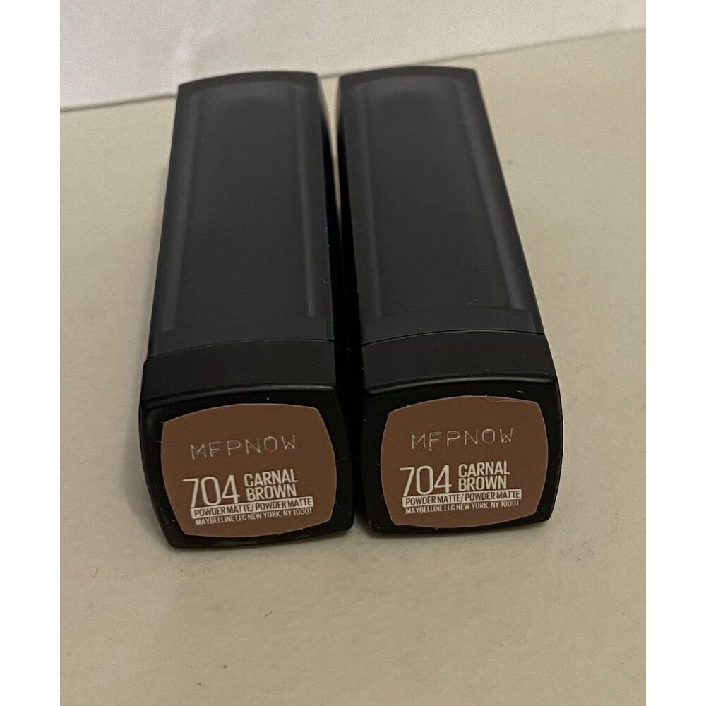 Lipstick 2pk Maybelline Powder Matte  #704 Carnal Brown Matte Lipstick 0.15 oz
